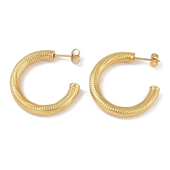 Золотой Вакуумное покрытие pvd 201 серьги-гвоздики из нержавеющей стали в форме буквы С, с 304 штифта из нержавеющей стали, золотые, 30x4.5 мм