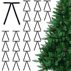 Черный 30шт. бархатные бантики для подарочной коробки, украшения для упаковки, с железными стяжками, чёрные, 175~176x128~130x6~7 мм