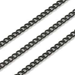 Черный Ионное покрытие (ip) 304 бордюрные цепи из нержавеющей стали, пайки, чёрные, 3x2x0.6 мм