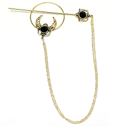 Античное Золото Полумесяц с палочками для волос из сплава летучей мыши, античное золото , 370 мм