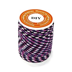 Разноцветный 4-слойный поликоттоновый шнур, металлический шнур, веревка ручной работы макраме, для гобелена вешалка для растений, вязание ниток своими руками, красочный, 1.5 мм, около 4.3 ярдов (4 м) / рулон