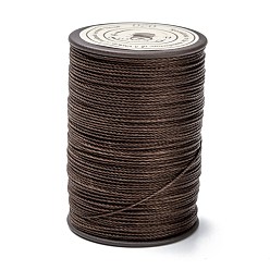 Кокосово-Коричневый Круглая вощеная нить из полиэстера, микро шнур макраме, витой шнур, для шитья кожи, кокосового коричневый, 0.55 мм, около 131.23 ярдов (120 м) / рулон