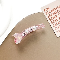 Pink Заколки для волос из акрила и крокодила, аксессуары для волос для женщин и девочек, розовые, 76 мм