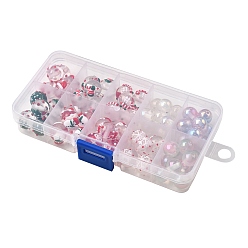 Mixed Shapes 65 шт. эмалевые бусины из смолы с рождественской тематикой, бусины ручной работы, круглые, с пластиковой коробке, разнообразные, 10~13.5x10~12x10~12 мм, отверстие : 1.8~2 мм