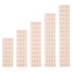 Бланшированный Миндаль 8 шт 5 стили полиэстер женский 3 ряды x 7/9/11/13/15 крючки длинный корсет бюстгальтер удлинитель, для бюстье, с кольцами и крючками из нержавеющей стали, бланшированный миндаль, 134~286x50~52x2~3.5 мм