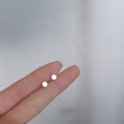 Pentagon Сплав серьги для женщин, с 925 стерлинговым серебром, пятиугольник, 14.5 мм