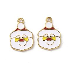 Santa Claus 304 нержавеющей стальной эмали подвески, прелести рождественской тематики, ионное покрытие (ip), реальный 18 k позолоченный, Дед Мороз, 22x15x2 мм, отверстие : 2 мм
