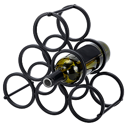 Черный Железная настольная винная полка, 6 Подставка для винных бутылок на прилавок, чёрные, 310x143.5x280 мм