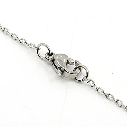 Stainless Steel Color 304 Stainless Steel Cable Chain Necklaces, with Lobster Claw Clasps, Stainless Steel Color, 19.6 inch(50cm), 1mm