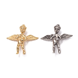 (52) Непрозрачная лаванда 304 подвески из нержавеющей стали, Амур / херувим / ангел, разноцветные, 46.5x46x13 мм, отверстие : 7x3 мм