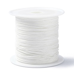 Белый Нейлоновый шнур с китайским узлом, нейлоновый шнур для изготовления украшений, белые, 0.4 мм, около 28~30 м / рулон