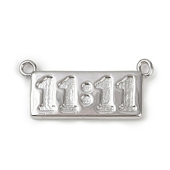 Платина Латунные подвески, прямоугольные, долговечный, без кадмия и без свинца, стойки покрытие, платина, 11x24.5x2 мм, отверстие : 1.2~1.6 мм