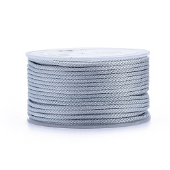 Light Steel Blue Polyester Braided Cords, for Jewelry Making Beading Crafting, Light Steel Blue, 2mm, about 21.87 yards(20m)/roll