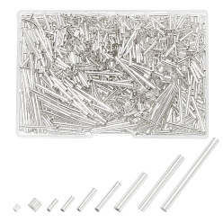 (52) Непрозрачная лаванда 1146шт 9 стиль стеклярус бисер, серебристая подкладка и цвет металлик, разноцветные, 2~30x2~4 мм, отверстие : 0.5~1 мм