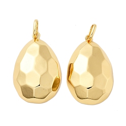 Настоящее золото 18K Латунные подвески, слеза, без кадмия и без свинца, стойки покрытие, долговечный, с целью перехода в кольце, реальный 18 k позолоченный, 45.5x29.5x11 мм, отверстие : 10.5x7 мм