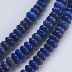 Lapislazuli Natürlicher Lapislazuli Perlenstränge, Rondell, 4.5~5x2~2.5 mm, Bohrung: 0.8 mm, ca. 166 Stk. / Strang, 15.3 Zoll (38.5 cm)