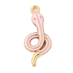 Лавандовый румянец Подвески из эмали и сплава, змеиные чары, золотые, лавандовый румянец, 28.5x12x2 мм, отверстие : 1.8 мм