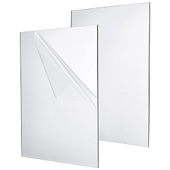 Silver 2 Sheets Rectangle Acrylic Sheet, for DIY Craft Projects, Signs, Silver, 296x210x2.5mm