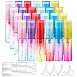 Mixed Color Glass Spray Bottles, Refillable Bottles, with Plastic Funnel Hopper, Dropper, Mixed Color, 7.05cm, Capacity: 4ml