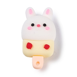 Кролик Пластиковые подвески из ПВХ для мороженого, кролик, 55.5x27.5x17 мм, отверстие : 3 мм
