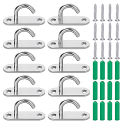 Нержавеющая Сталь Цвет 10шт. прочные потолочные крюки из нержавеющей стали с железными винтами и пластиковыми дюбелями, цвет нержавеющей стали, 60x20x31 мм