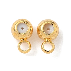 Настоящее золото 18K Поручни из латунной трубки, с резиновой заглушкой, круглые, стойки покрытие, без никеля , реальный 18 k позолоченный, 7.5x5x4 мм, отверстие : 1.8 мм