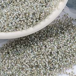 (RR3192) Silverlined Crystal AB MIYUKI Round Rocailles Beads, Japanese Seed Beads, (RR3192) Silverlined Crystal AB, 15/0, 1.5mm, Hole: 0.7mm, about 27777pcs/50g