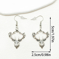 Олень Цинковый сплав мотаться, античное серебро, олень, 50x25 мм