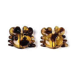 Темно-Золотистый Прозрачные акриловые бусины, краб, темные золотарник, 17x20.5x9 мм, отверстие : 2.8 мм
