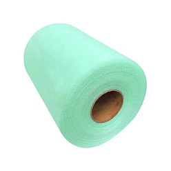 Pale Turquoise Deco Mesh Ribbons, Tulle Fabric, Tulle Roll Spool Fabric For Skirt Making, Pale Turquoise, 6 inch(15cm), about 100yards/roll(91.44m/roll)