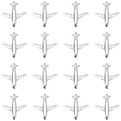 Античное Серебро 50 шт. подвески в виде самолета из сплава в тибетском стиле, античное серебро, 26x25x2.5 мм, отверстие : 1.2 мм