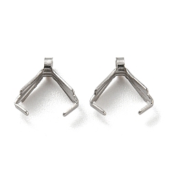 Нержавеющая Сталь Цвет Не тускнеет 316 хирургическая нержавеющая сталь подвеска зажимные скобы, льда поручительств выбор щепотка, цвет нержавеющей стали, 8x3 мм, отверстие : 1.5 мм, штифты : 1 мм