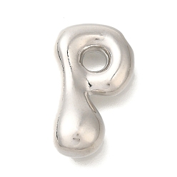 Letter P Стойки обшивки латунные подвески, без кадмия и без свинца, подвески с буквой az~z, Письмо P, 22.5x13.5x7 мм, отверстие : 2.5x3 мм