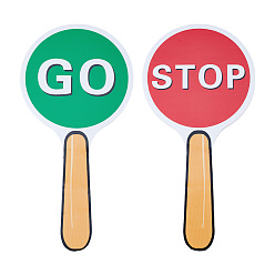 Green Plastic Traffic Sign, Props Road Signs Game Miniature Accessories, Green, 300x150x6.5mm