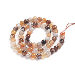 Natural Agate Natural Agate Imitation Botswana Beads Strands, Dyed & Heated, Round, 6mm, Hole: 1.4mm, about 61pcs/strand, 14.57 inch(37cm)