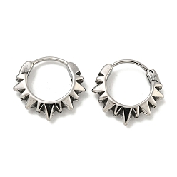 Античное Серебро 316 серьги-кольца из хирургической нержавеющей стали, кольцо, античное серебро, 16.5x17 мм