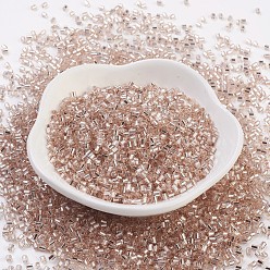 Розовый Стеклянные бусины matsuno mgb, японский бисер, серебристые выложены круглые отверстия стеклянные бусины, два среза, шестиугольник, туманная роза, 11/0, 2x2x2 мм, отверстие: 0.8 мм, о 41000pcs / мешок, 450g / мешок