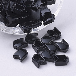 Black Spray Painted Alloy Multi-Strand Links, for Tile Elastic Bracelets Making, Arrow, Black, 12x8x4mm, Hole: 1mm