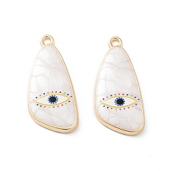 Teardrop Стойки обшивки сплава эмали подвески, cmолой, очарование сглаза, без кадмия, без никеля и без свинца, золотые, слеза, 28x12.5x3 мм, отверстие : 1.8 мм