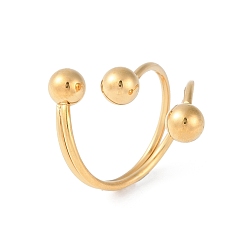 Настоящее золото 18K Ионное покрытие (IP) 304 круглые открытые манжеты из нержавеющей стали, для женщин, реальный 18 k позолоченный, внутренний диаметр: 19 мм