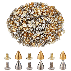 (52) Непрозрачная лаванда 70набор 2цвета железные заклепки, для одежды сумка обувь кожаная поделка, конус, разноцветные, 7.5~9x7 мм, отверстие : 5 мм