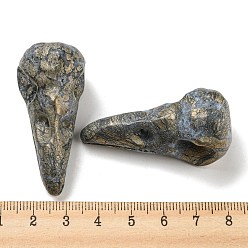 Pyrite Natural Pyrite Pendants, Bird Head Skull Charms, 47~49x20~22x20~22mm, Hole: 2~2.5mm