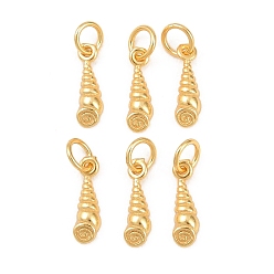 Золотой 925 подвески в форме ракушки из стерлингового серебра, с печатью 925, золотые, 9.5x3x1 мм, Перейти кольцо: 3.8x0.7 мм, 2.6 мм внутренним диаметром