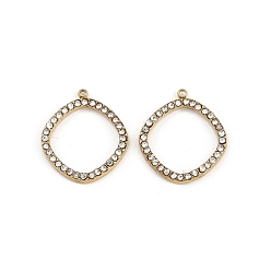 Rhombus 304 из нержавеющей стали горный хрусталь подвески, ионное покрытие (ip), реальный 18 k позолоченный, ромб, 18x16x2 мм, отверстие : 1 мм