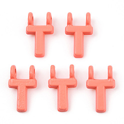 Letter T Обшивка стойки из сплава, окрашенного распылением 2-петлевые подвески, письмо амулеты, без свинца, без никеля и без кадмия, letter.t, 13.5x8.5x2 мм, отверстие : 2 мм