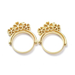 Light Gold Alloy Open Back Bezel Pendants, Rotating Pendants, for DIY UV Resin, Epoxy Resin, Pressed Flower Jewelry, Flower, Light Gold, 35x30x3.5mm, Hole: 1.4mm