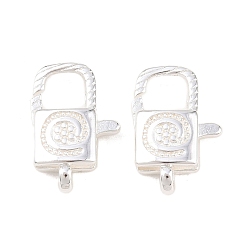 Серебро Карабин-лобстеры, латунные, долгоиграющий, стойки покрытие, без свинца и без кадмия, серебряные, 16.5x11x4.5 мм, отверстие : 2 мм