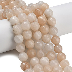 Розовый Авантюрин Натуральный розовый авантюрин бисер нитей, граненые, круглые, 12 мм, отверстие : 1.2 мм, около 32~33 шт / нитка, 14.76~15.16'' (37.5~38.5 см)