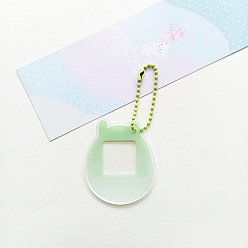 Cat Shape Постепенный акриловый диск кулон брелок заготовки, с шаровыми цепей, Узор кошки, 5~10 см