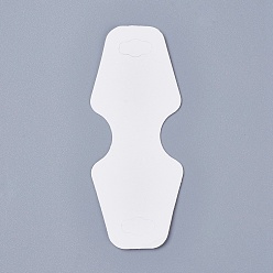White Cardboard Display Cards, Used For Necklace, Bracelet and Mobile Pendants, White, 80x32.5mm
